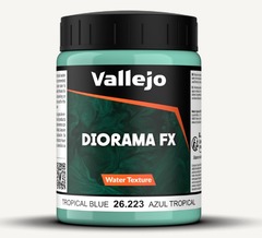 Vallejo 200ml Bottle Tropical Blue Water Diorama FX (VLJ-26223)